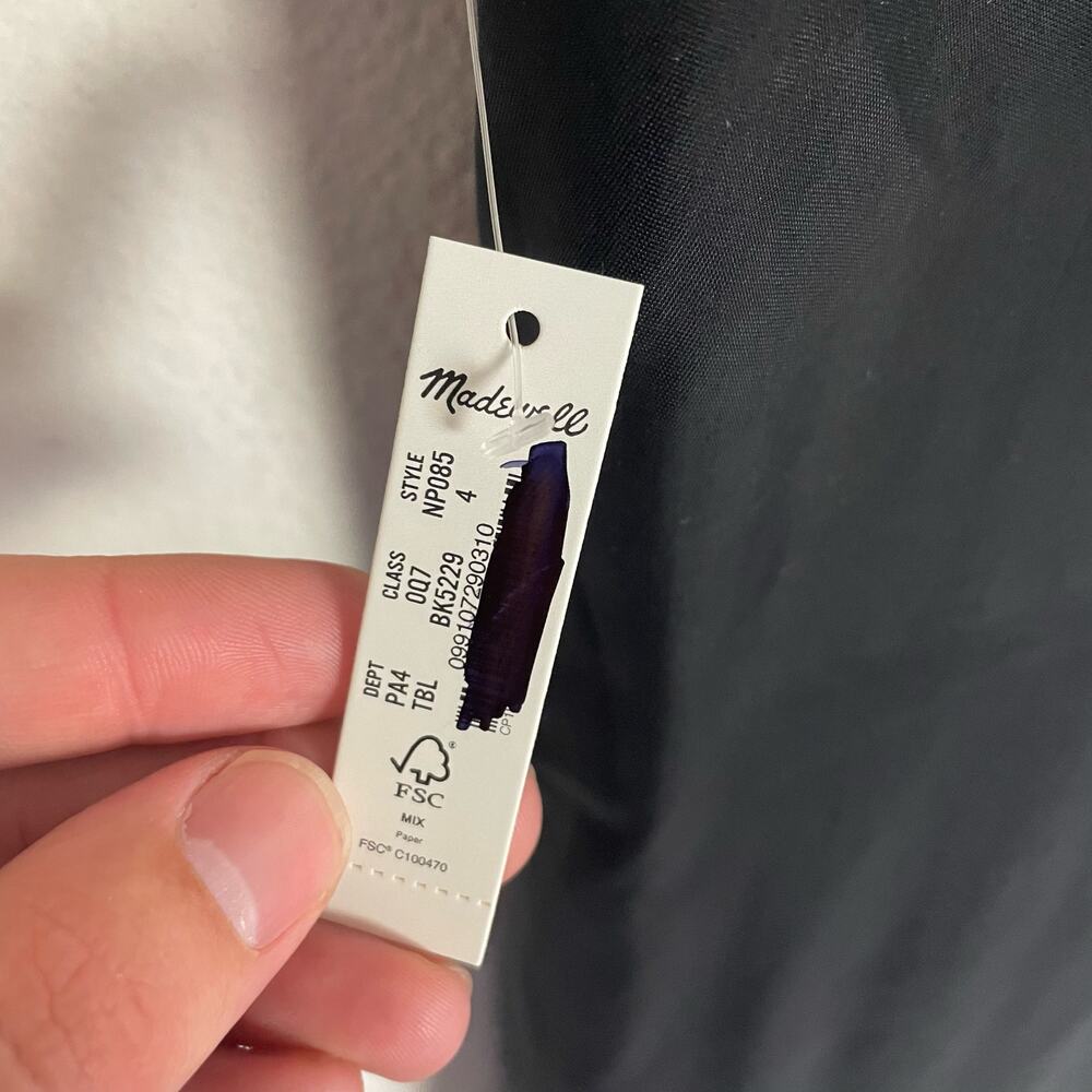 Madewell Dress WMNS 4 Black Halter Slip Midi Cross Back Cupro 90s Minimalist - Picture 5 of 10